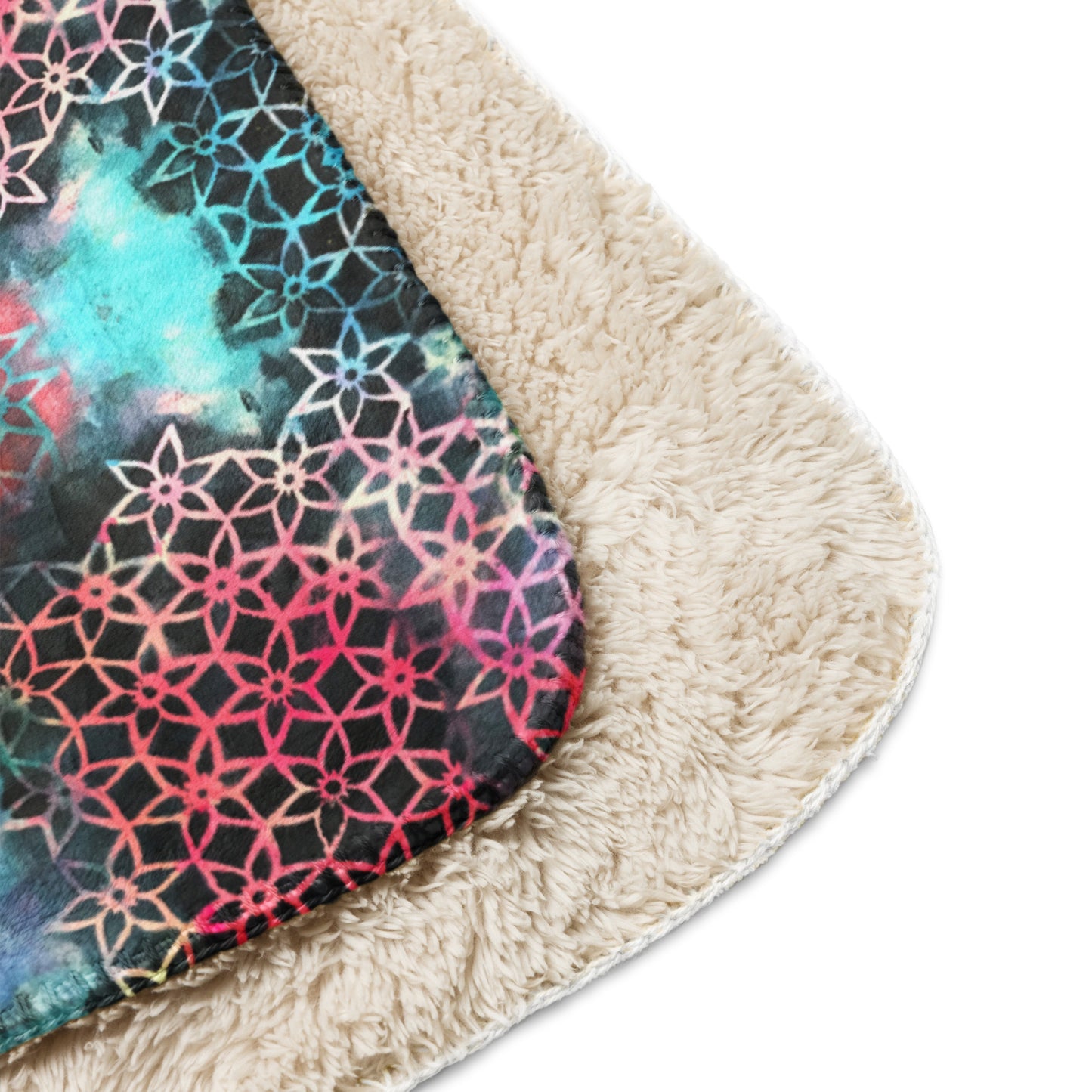 Fractal Floral Sherpa blanket