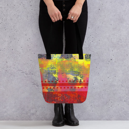 Red & Yellow Grunge Tote Bag