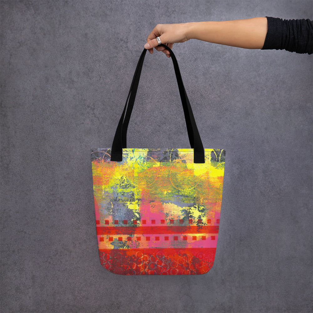 Red & Yellow Grunge Tote Bag